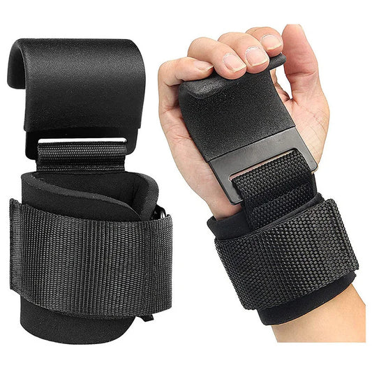 Weight Lifting Hook Grips with Wrist Wraps - Professional Hand-Bar Straps for Gym Fitness and Power Lifting
