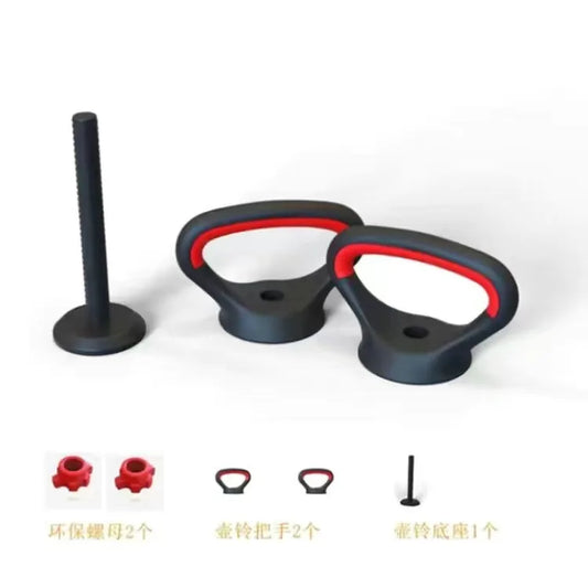 Adjustable Kettlebell Handle for Weight Plates – Versatile Arm Strength and Core Fitness Training for Home Gym Use for Men and Women