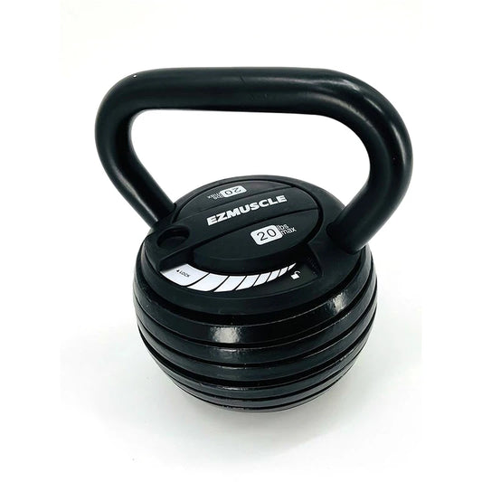 Adjustable Cast Iron Kettlebell Weight Set for Home Strength Training, 20 to 40 lbs