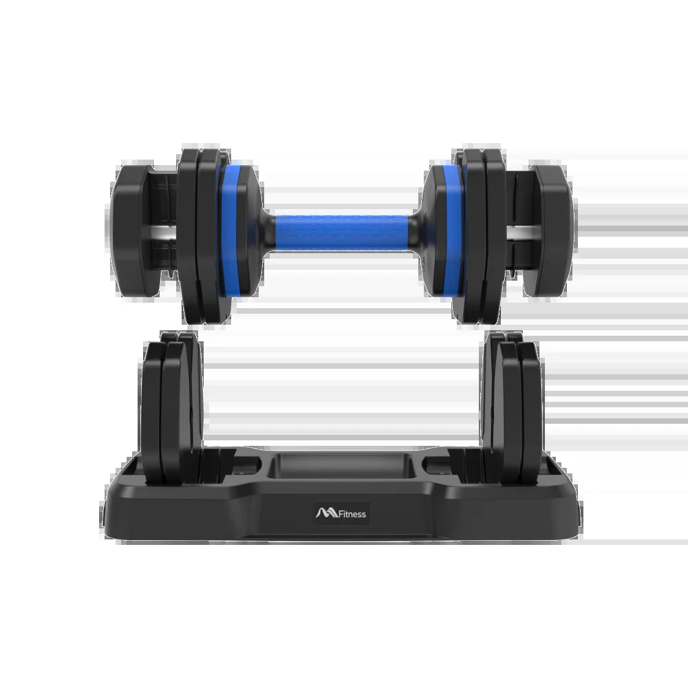 Adjustable Dumbbell - 55Lb X2 Set of 2 Anti-Slip Handle Fast Adjust Weight by Turning Handle Tray Exercise Fitness Dumbbell