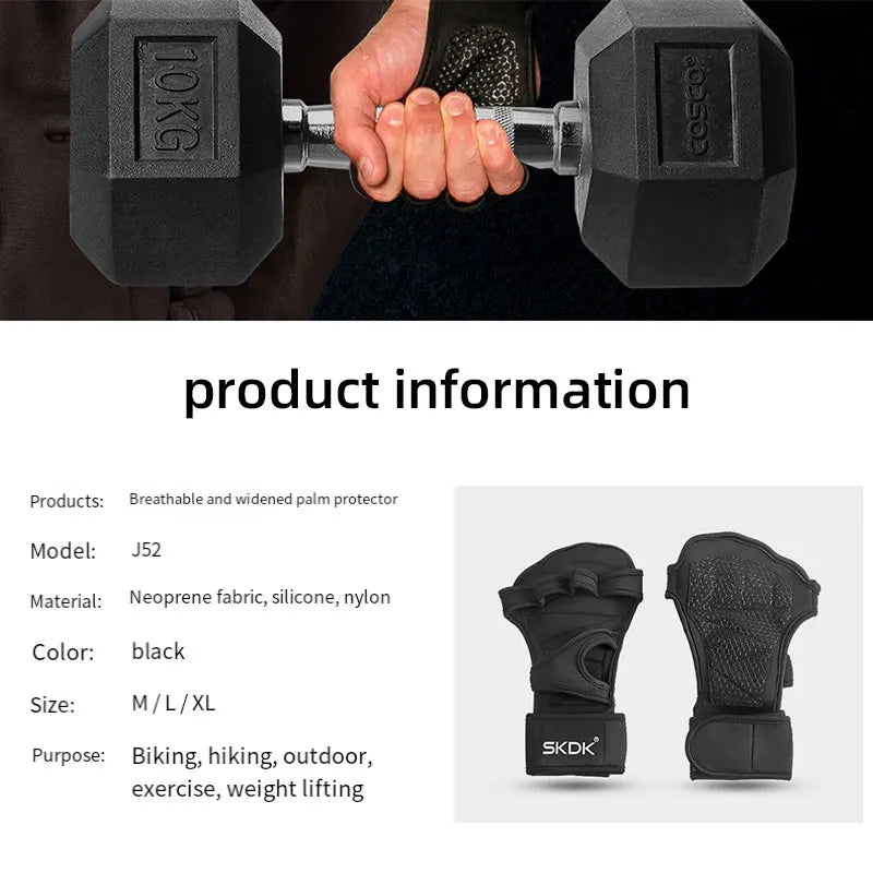2-Piece Training Sport Gloves for Weightlifting and Fitness Protection