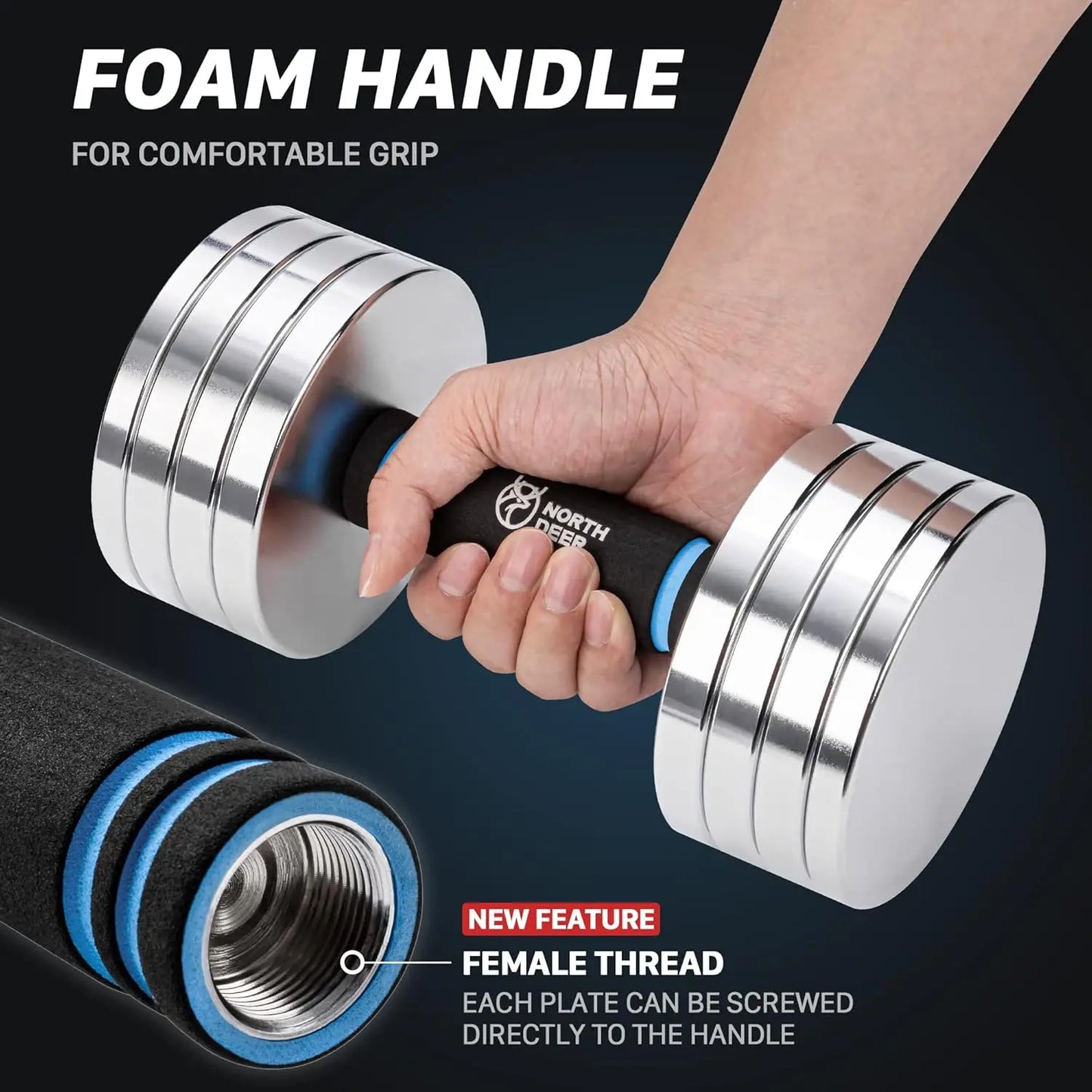 Adjustable Steel Dumbbells 20Lb Pair - 2 in 1 Dumbbell Barbell Set for Home Gym Workout - Compatible with V1.0 D