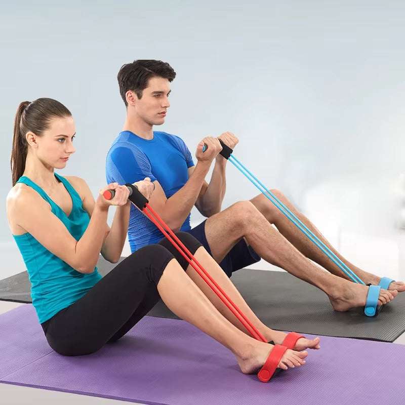 4-Piece Resistance Elastic Pull Rope Set for Home Gym Fitness Training