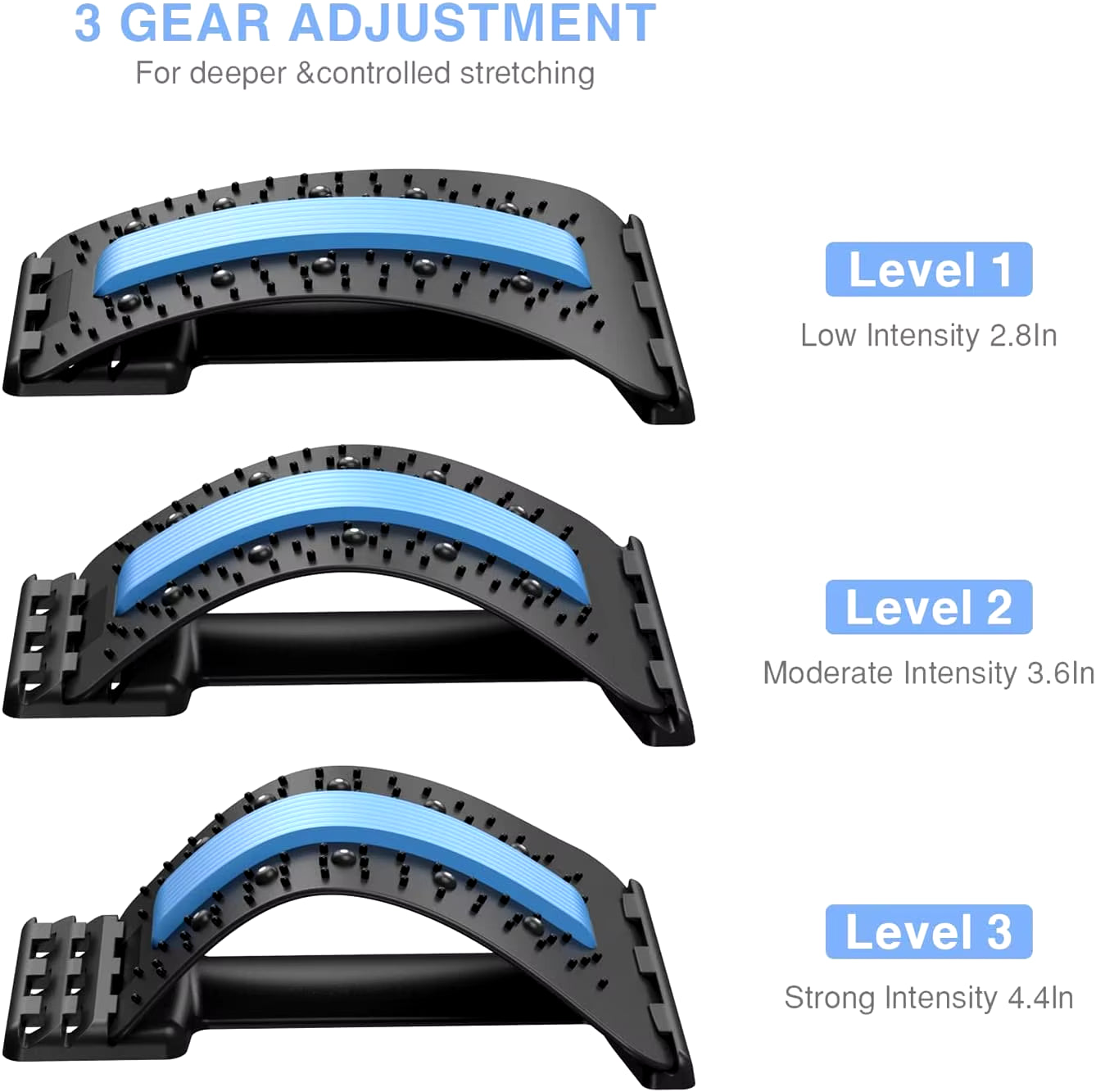 Multi-Level Back Stretcher for Effective Pain Relief and Support for Herniated Discs - Ideal for Yoga and Fitness