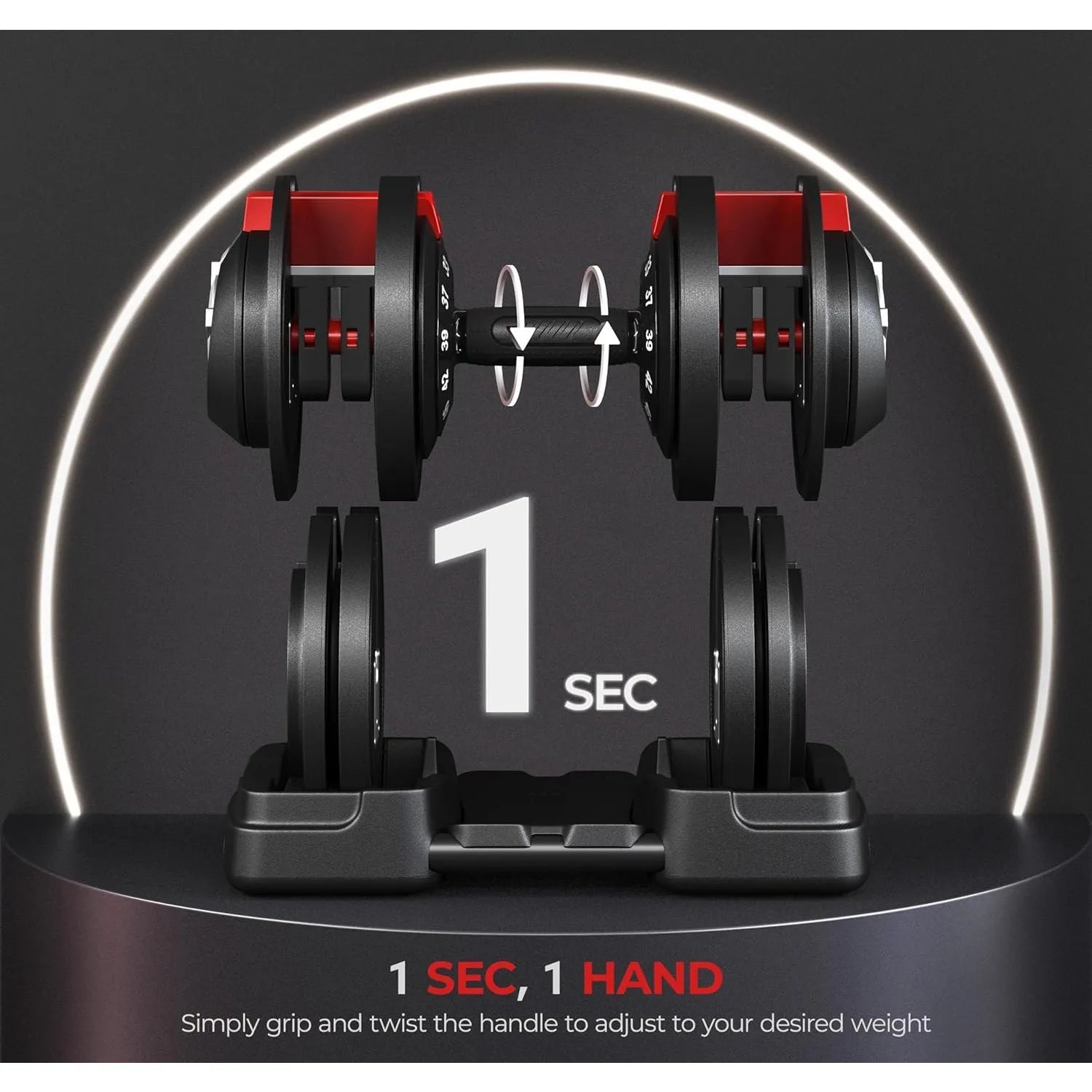 Adjustable Dumbbell Set 28/40/52.5/90LBS Adjustable Dumbbells Fast Adjust Dumbbell Weight Set