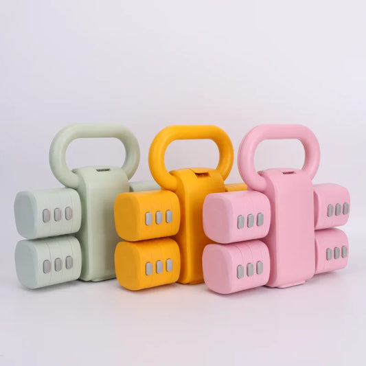 Adjustable Multi-Functional Rubber Dumbbells for Home Fitness Training for Men and Women