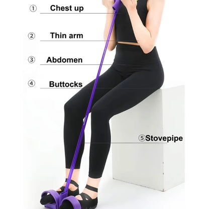 4-Piece Resistance Elastic Pull Rope Set for Home Gym Fitness Training