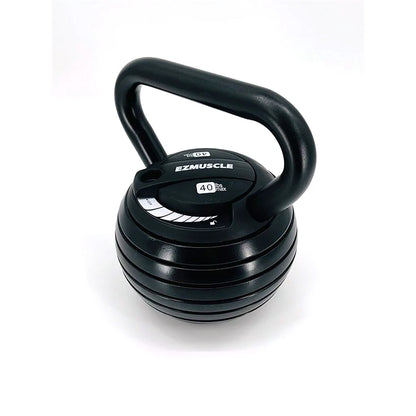 Adjustable Cast Iron Kettlebell Weight Set for Home Strength Training, 20 to 40 lbs