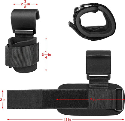 Weight Lifting Hook Grips with Wrist Wraps - Professional Hand-Bar Straps for Gym Fitness and Power Lifting